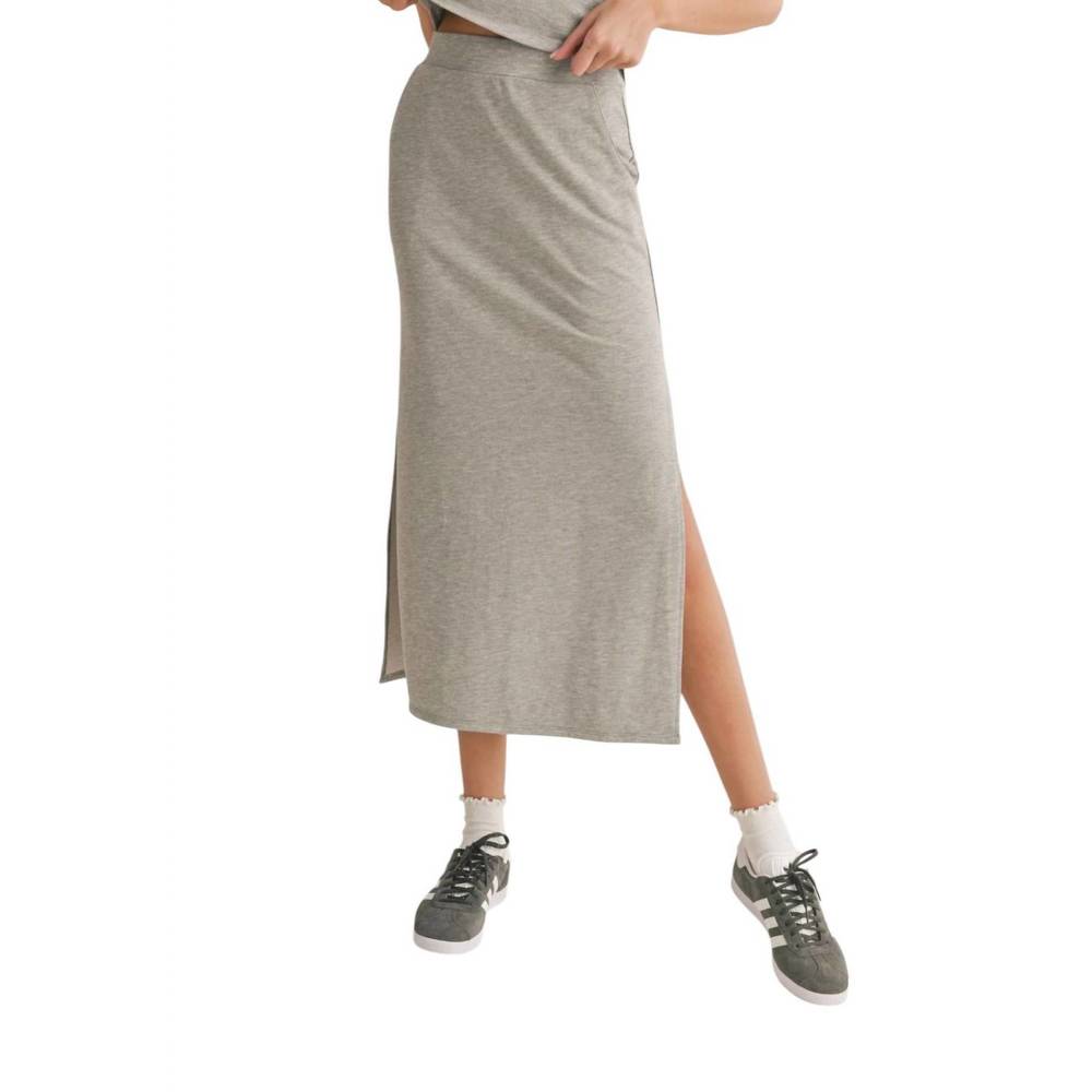 NEW SADIE & SAGE break a sweat maxi skirt in heather grey